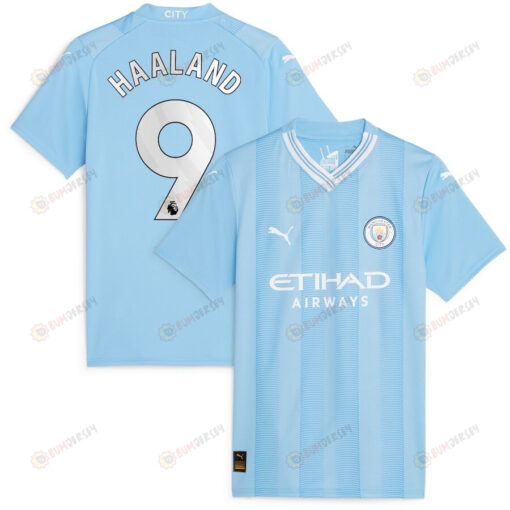 Erling Haaland 9 Manchester City 2023/24 Home Jersey - Sky Blue