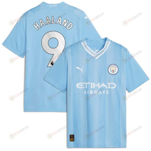 Erling Haaland 9 Manchester City 2023/24 Home Jersey - Sky Blue