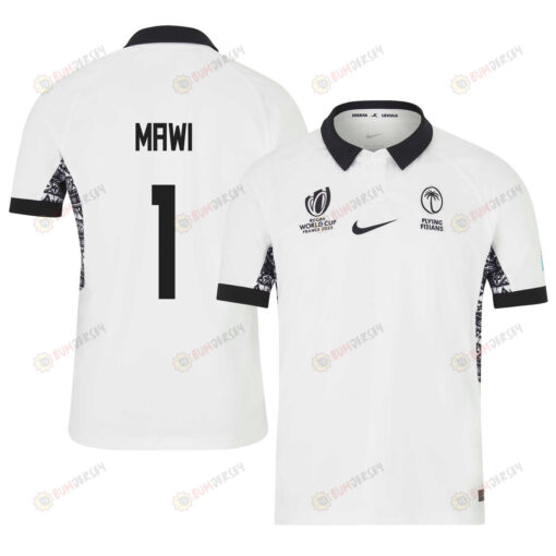 Eroni Mawi 1 Fiji 2023 Rugby World Cup Home Stadium Jersey - White