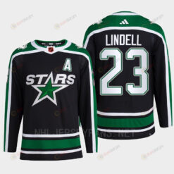 Esa Lindell 23 Reverse Retro 2.0 2022 Dallas Stars Black Jersey Pro Primegreen