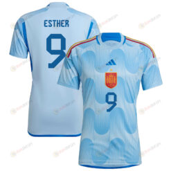 Esther Gonz?lez 9 Spain 1 Star Women's National Team 2023-24 World Cup Away WOMEN Jersey