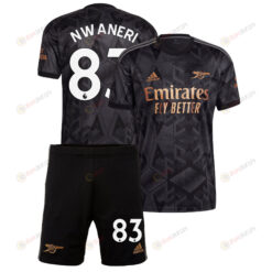Ethan Nwaneri 83 Arsenal Away Kit 2022 - 2023 Men Jersey - Black