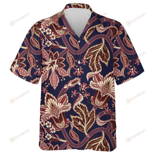 Ethnic Pattern With Indian Ornament Amazing Flower Branches Hawaiian Shirt