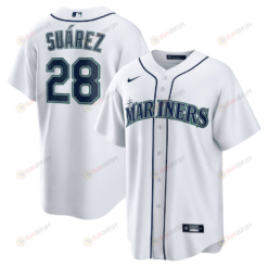 Eugenio Su?rez 28 Seattle Mariners Home Men Jersey - White