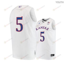Evan Manning 5 Kansas Jayhawks Basketball Youth Jersey - White