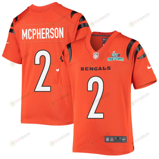 Evan McPherson 2 Cincinnati Bengals Super Bowl LVII Champions Youth Alternate Game Jersey - Black