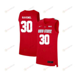 Evan Ravenel 30 Ohio State Buckeyes Elite Basketball Men Jersey - Red