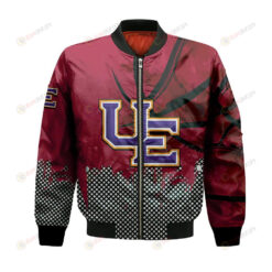 Evansville Purple Aces Bomber Jacket 3D Printed Basketball Net Grunge Pattern