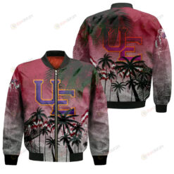 Evansville Purple Aces Bomber Jacket 3D Printed Coconut Tree Tropical Grunge