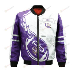 Evansville Purple Aces Bomber Jacket 3D Printed Flame Ball Pattern