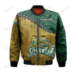 Everett Silvertips Bomber Jacket 3D Printed Grunge Polynesian Tattoo