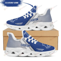 Everton Custom Logo Pattern Custom Name 3D Max Soul Sneaker Shoes In Blue And Gray