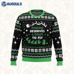 Everyone Deserves to Fly Wicked and Christmas Ugly Sweaters For Men Women Unisex