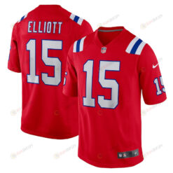 Ezekiel Elliott 15 New England Patriots Alternate Game Player Men Jersey - Red