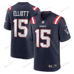 Ezekiel Elliott 15 New England Patriots Game Player Men Jersey - Navy