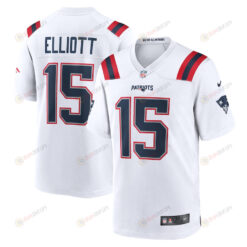 Ezekiel Elliott 15 New England Patriots Game Player Men Jersey - White