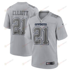 Ezekiel Elliott 21 Dallas Cowboys Atmosphere Fashion Game Jersey - Gray