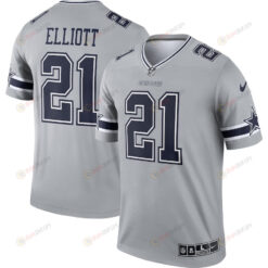 Ezekiel Elliott 21 Dallas Cowboys Inverted Legend Jersey - Gray