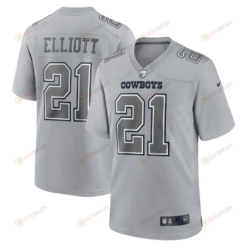Ezekiel Elliott 21 Dallas Cowboys Men Atmosphere Fashion Game Jersey - Gray