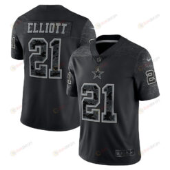 Ezekiel Elliott 21 Dallas Cowboys RFLCTV Limited Jersey - Black