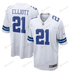 Ezekiel Elliott 21 Dallas Cowboys Team Game Jersey - White