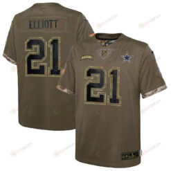Ezekiel Elliott Dallas Cowboys 2022 Salute To Service Player Limited Jersey - Olive