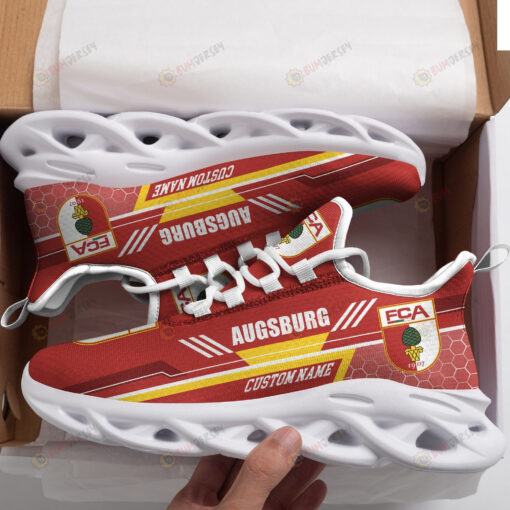 FC Augsburg Logo Custom Name Pattern 3D Max Soul Sneaker Shoes In Red