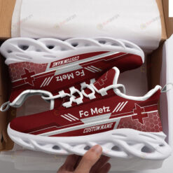 FC Metz Logo Custom Name Pattern 3D Max Soul Sneaker Shoes