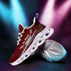 FC Metz Logo Pattern Custom Name 3D Max Soul Sneaker Shoes In Red