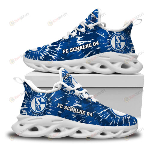 FC Schalke 04 Logo Custom Name Tie Dye Pattern 3D Max Soul Sneaker Shoes