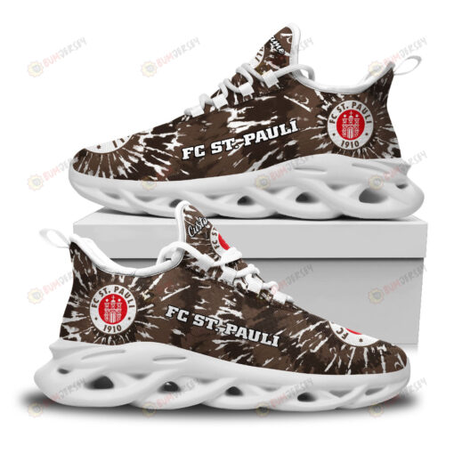 FC St. Pauli Logo Custom Name Tie Dye Pattern 3D Max Soul Sneaker Shoes