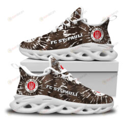 FC St. Pauli Logo Custom Name Tie Dye Pattern 3D Max Soul Sneaker Shoes In Brown