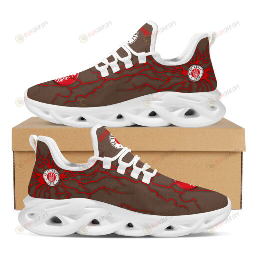 FC St. Pauli Logo Graffiti Pattern Custom Name 3D Max Soul Sneaker Shoes In Brown