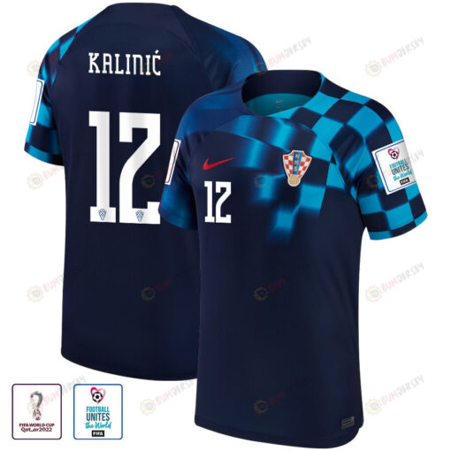 FIFA World Cup Qatar 2022 Croatia National Team Lovre Kalini? 12 - Away Men Jersey With Patch