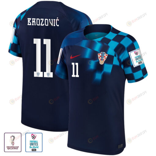 FIFA World Cup Qatar 2022 Croatia National Team Marcelo Brozovi? 11 - Away Men Jersey With Patch