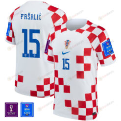 FIFA World Cup Qatar 2022 Croatia National Team Mario Pa?ali? 15 - Home Jersey With Patch