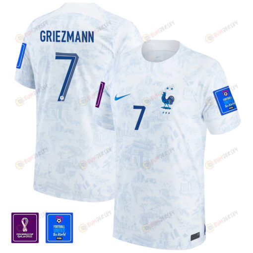 FIFA World Cup Qatar 2022 Patch Antoine Griezmann 7 - France National Team Away Jersey