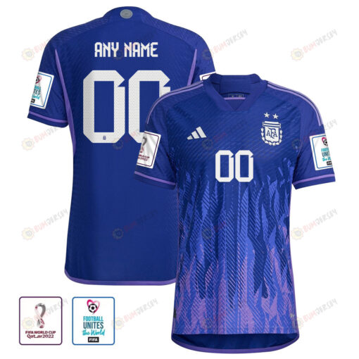 FIFA World Cup Qatar 2022 Patch Argentina National Team Custom 00 Away Men Jersey