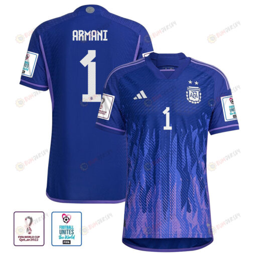 FIFA World Cup Qatar 2022 Patch Argentina National Team Franco Armani 1 Away Men Jersey