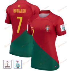 FIFA World Cup Qatar 2022 Patch Cristiano Ronaldo 7 Portugal National Team - Home Women Jersey