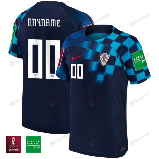 FIFA World Cup Qatar 2022 Patch Custom 00 Croatia National Team - Away Youth Jersey
