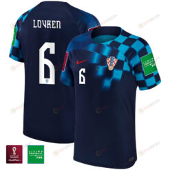 FIFA World Cup Qatar 2022 Patch Dejan Lovren 6 Croatia National Team - Away Youth Jersey