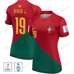 FIFA World Cup Qatar 2022 Patch Diogo Jota 19 Portugal National Team - Home Women Jersey