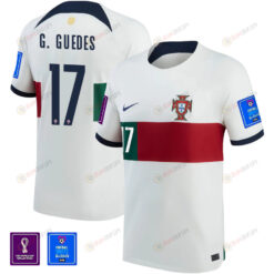 FIFA World Cup Qatar 2022 Patch Gon?alo Guedes 17 - Portugal National Team Away Jersey