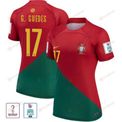 FIFA World Cup Qatar 2022 Patch Gon?alo Guedes 17 Portugal National Team - Home Women Jersey