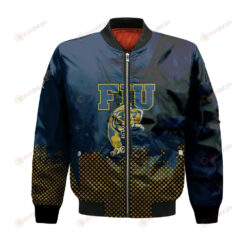 FIU Panthers Bomber Jacket 3D Printed Basketball Net Grunge Pattern