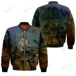 FIU Panthers Bomber Jacket 3D Printed Coconut Tree Tropical Grunge