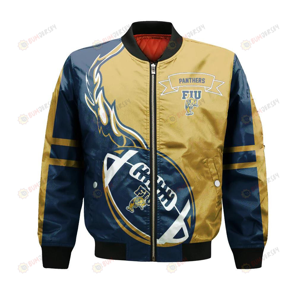 FIU Panthers Bomber Jacket 3D Printed Flame Ball Pattern