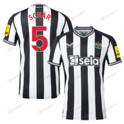 Fabian Sch?r 5 Newcastle United 2023-24 Premier League Home Men Jersey - White