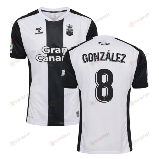 Fabio Gonz?lez 8 UD Las Palmas 2022-23 Away Jersey - Black/White